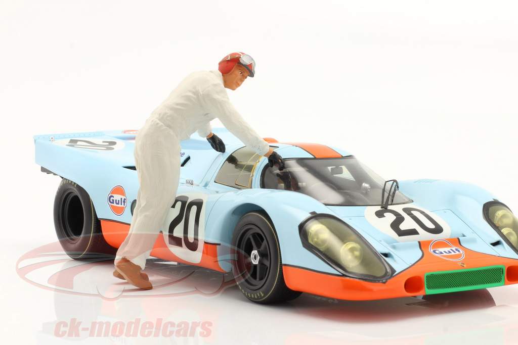 Figur Rennfahrer Jo Siffert stützt sich ab 1:18 FigurenManufaktur