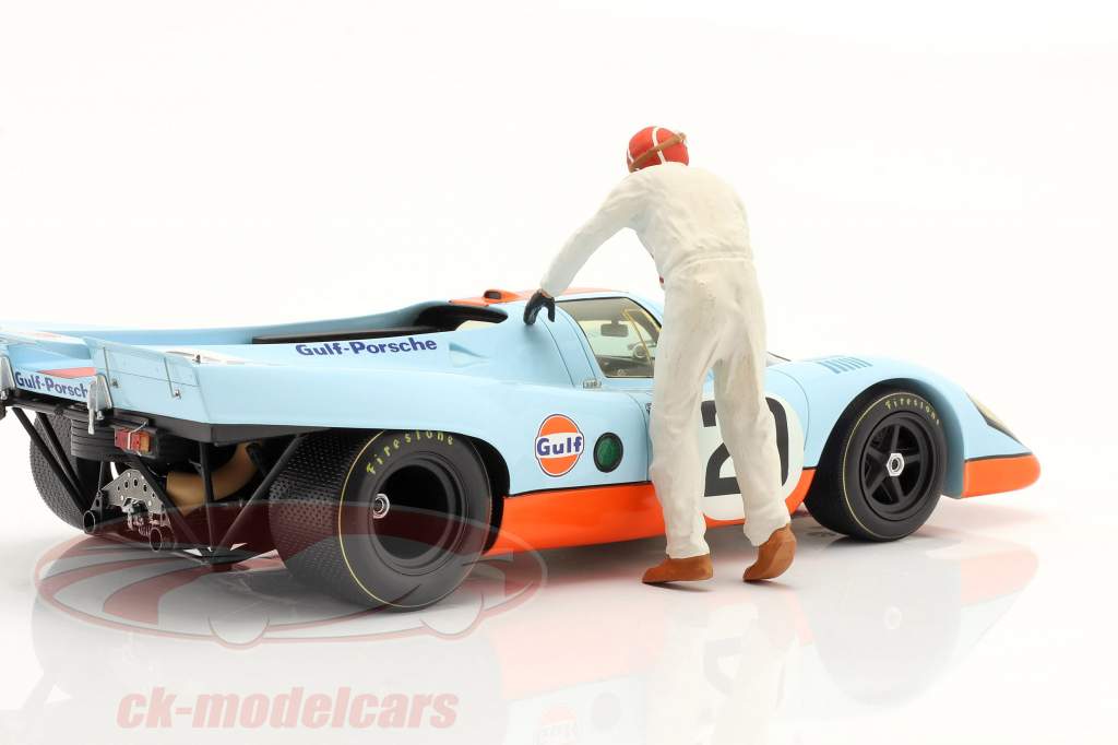 Figur Rennfahrer Jo Siffert stützt sich ab 1:18 FigurenManufaktur