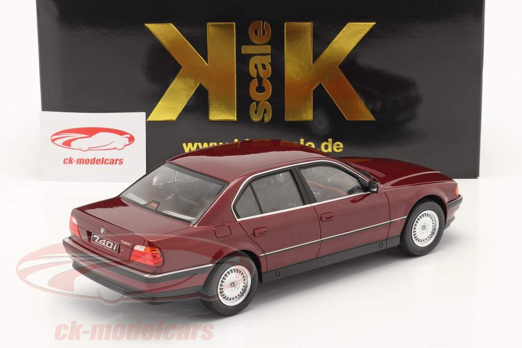 BMW 740i (E38) Series 1 1994 dark red metallic 1:18 KK-Scale