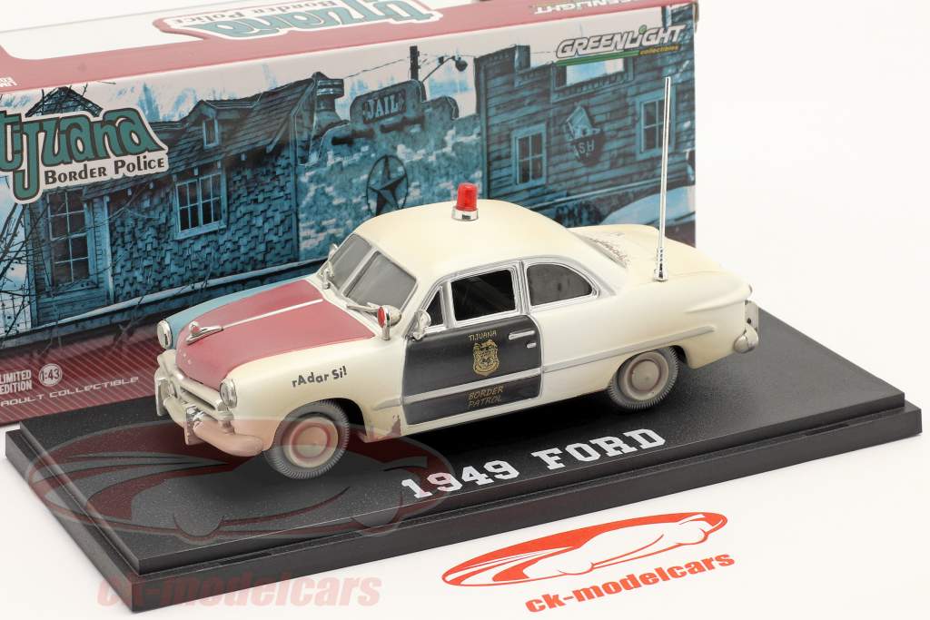Ford Tijuana Border Patrol Mexique 1949 blanche / rouge / le noir 1:43 Greenlight