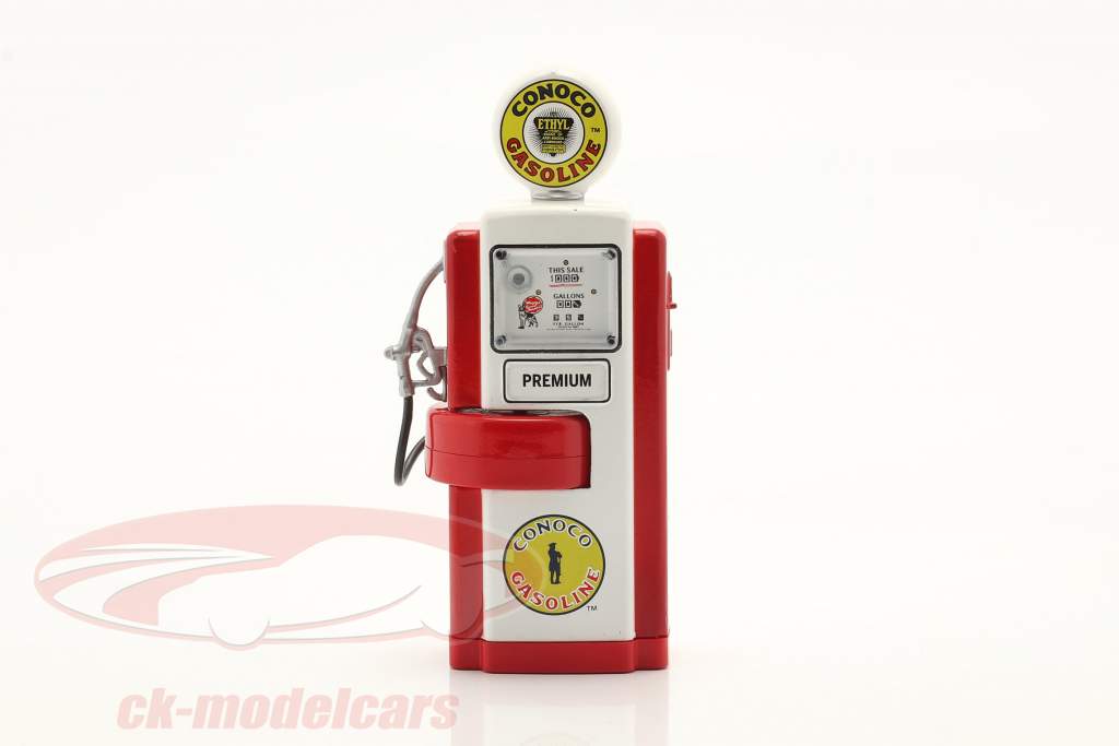 Wayne 100-A Zapfsäule Conoco Gasoline 1948 rot / weiß 1:18 Greenlight