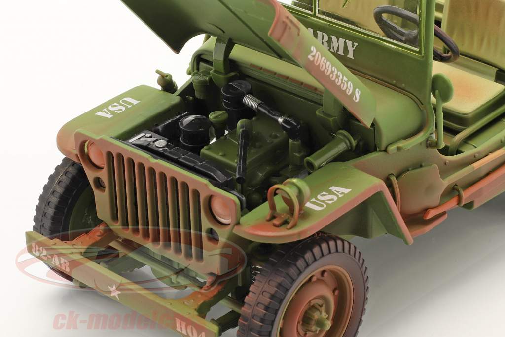 Jeep Willys US Army Dirty version year 1944 army green 1:18 American Diorama
