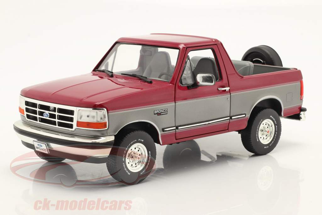Ford Bronco XLT 1996 酒红色 / 银 1:18 Greenlight