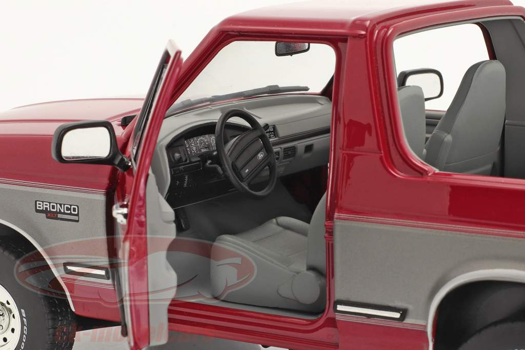 Ford Bronco XLT 1996 酒红色 / 银 1:18 Greenlight