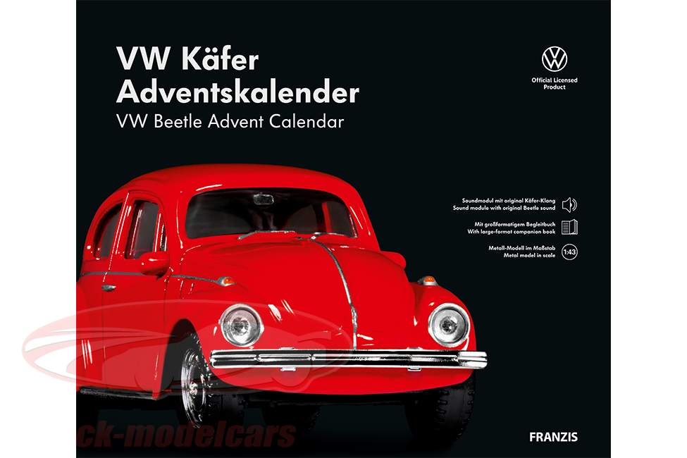 VW Besouro Calendário do Advento: Volkswagen VW Besouro 1970 vermelho 1:43 Franzis
