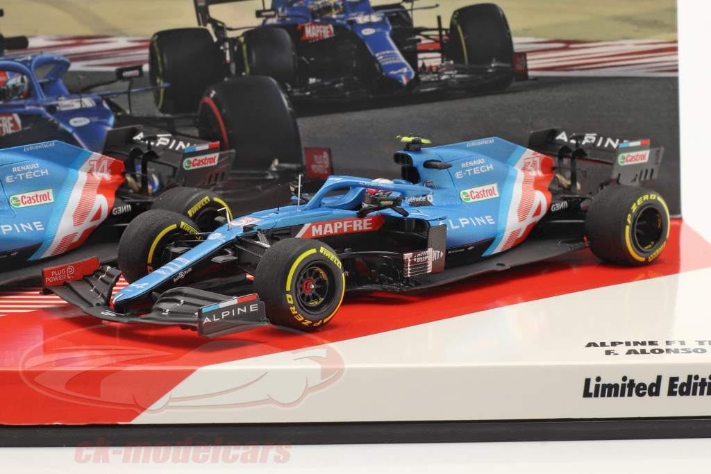 Alonso #14 & Ocon #31 2-Car Set Alpine A521 Formel 1 2021 1:43 Minichamps