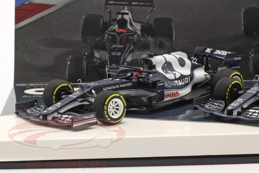Gasly #10 & Tsunoda #22 2-Car Set Alpha Tauri AT02 formel 1 2021 1:43 Minichamps