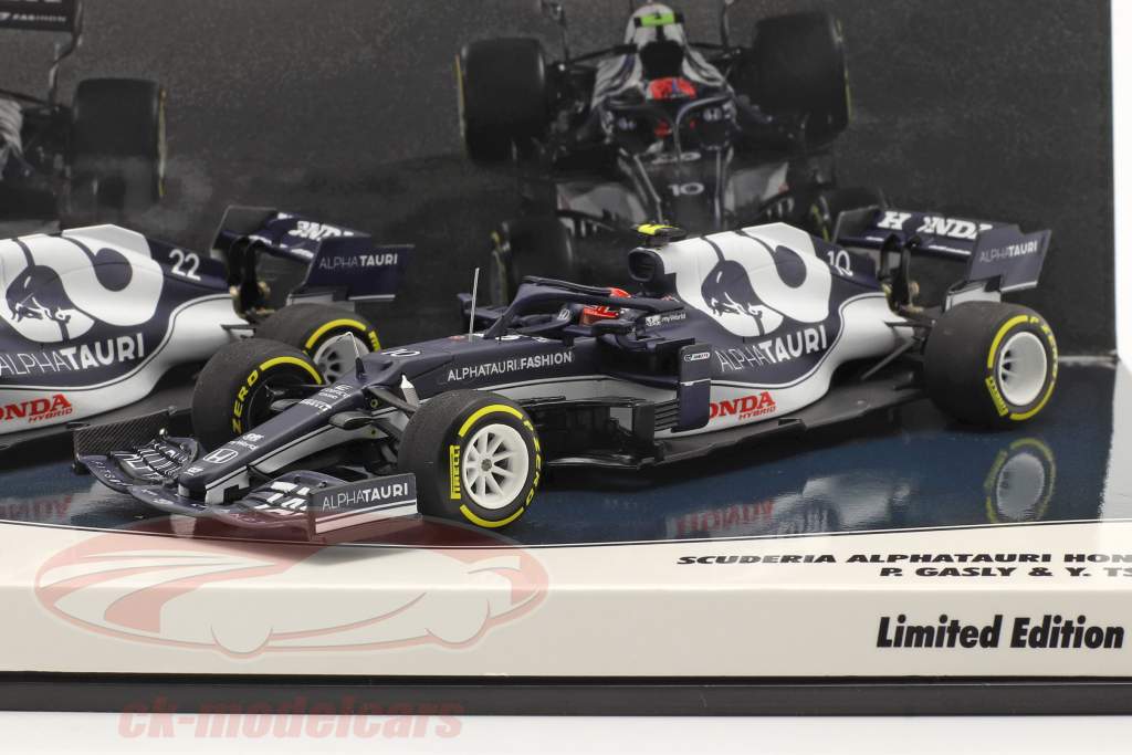 Gasly #10 & Tsunoda #22 2-Car Set Alpha Tauri AT02 formel 1 2021 1:43 Minichamps