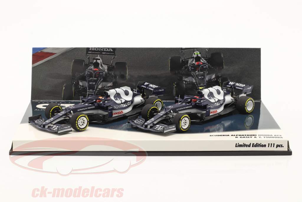 Gasly #10 & Tsunoda #22 2-Car Set Alpha Tauri AT02 formel 1 2021 1:43 Minichamps