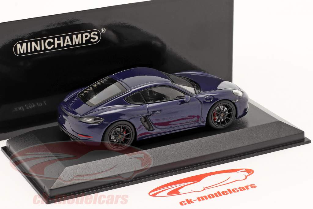 Porsche 718 (982) Cayman GTS year 2020 gentian blue metallic 1:43 Minichamps