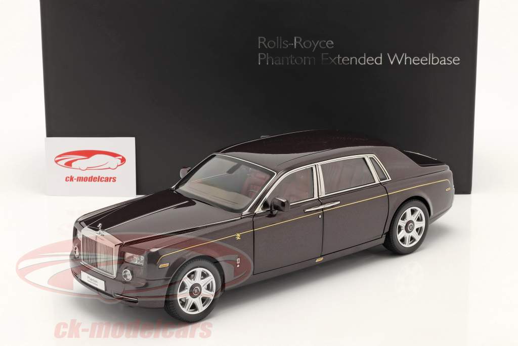 Rolls Royce Phantom EWB Byggeår 2012 rød-brun metallisk 1:18 Kyosho