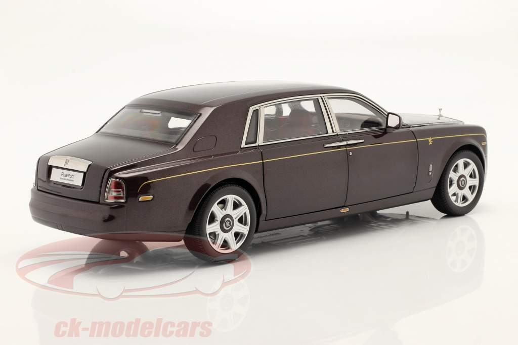 Rolls Royce Phantom EWB Byggeår 2012 rød-brun metallisk 1:18 Kyosho