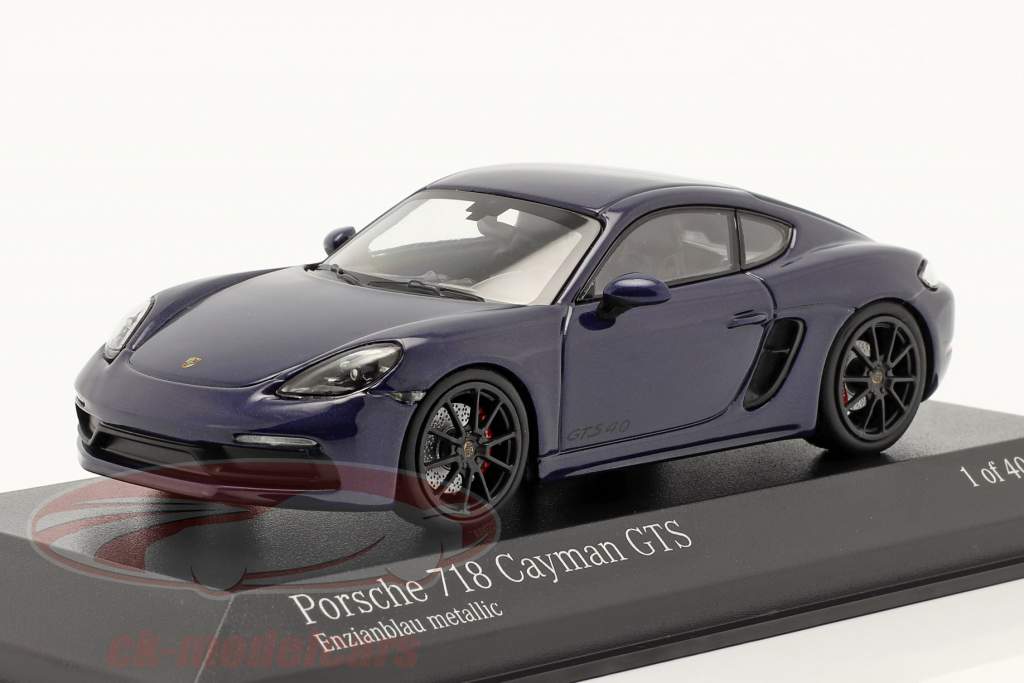 Porsche 718 (982) Cayman GTS year 2020 gentian blue metallic 1:43 Minichamps