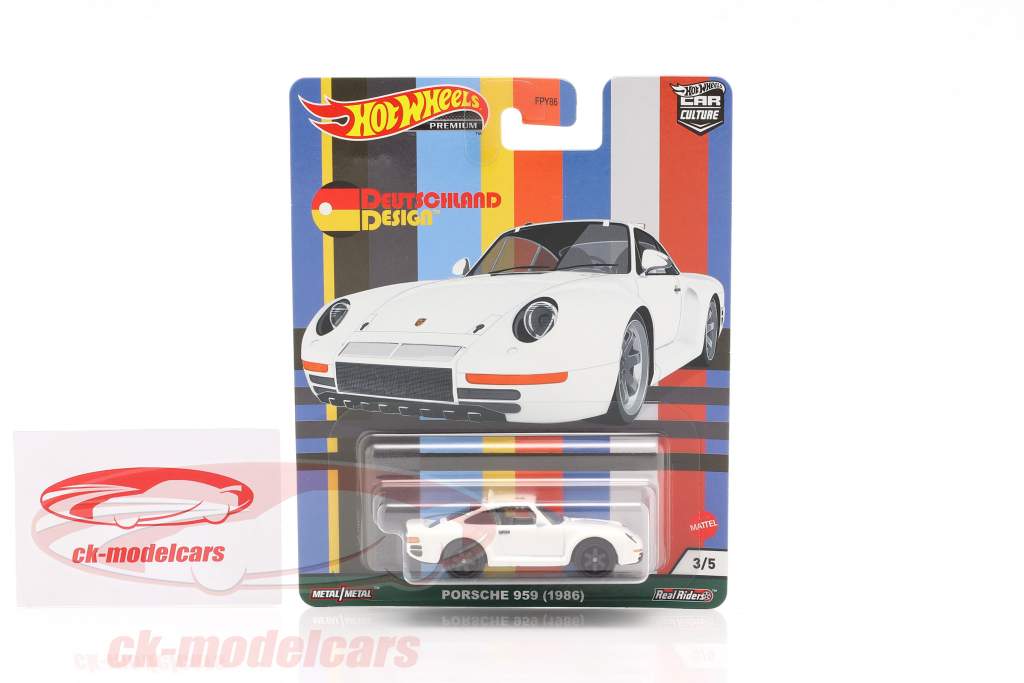 Porsche 959 Baujahr 1986 weiß 1:64 HotWheels