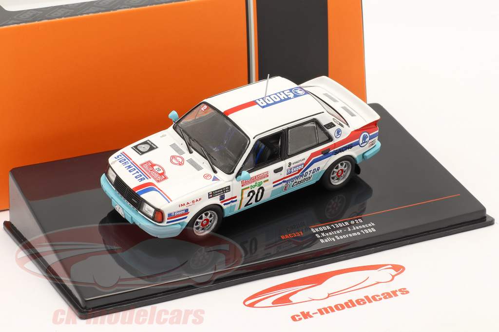 Skoda 130 LR #20 9th Rallye San Remo 1986 Kvaizar, Janecek 1:43 Ixo