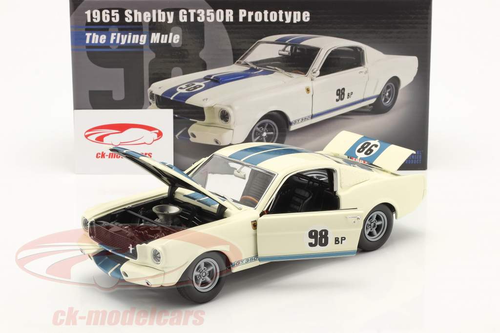 Ford Mustang Shelby GT350R The Flying Mule 1965 #98 blanche / bleu 1:18 GMP