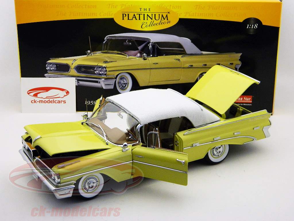 Pontiac Bonneville gesloten converteerbaar Jaar 1959 geel met wit Dach1: 18 SunStar