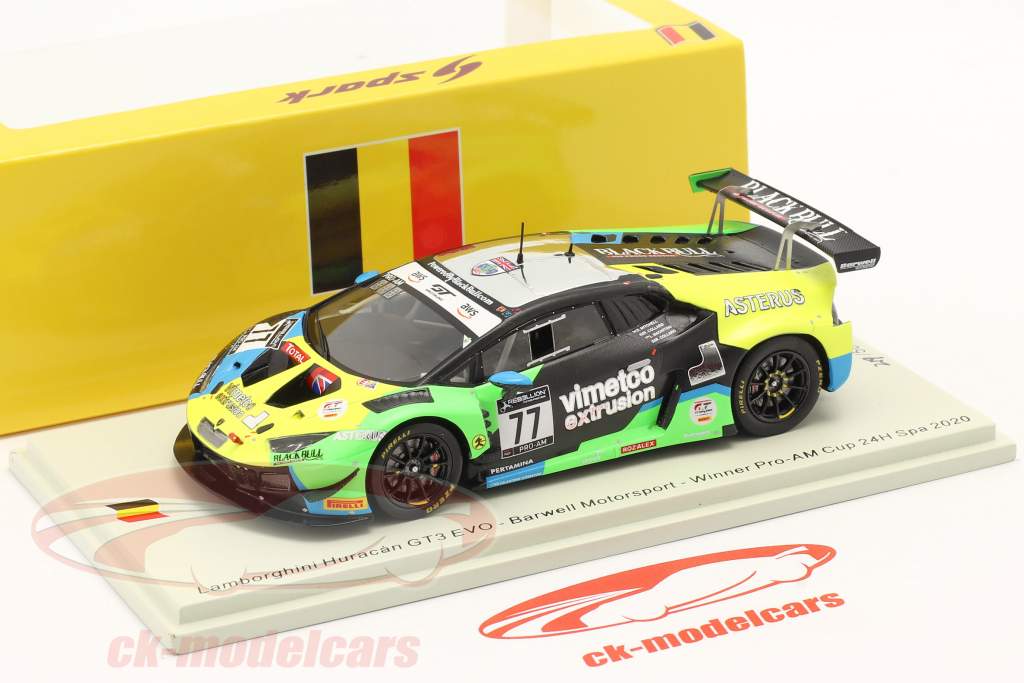 Lamborghini Huracan GT3 Evo #77 vinder Pro-Am klasse 24h Spa 2020 1:43 Spark