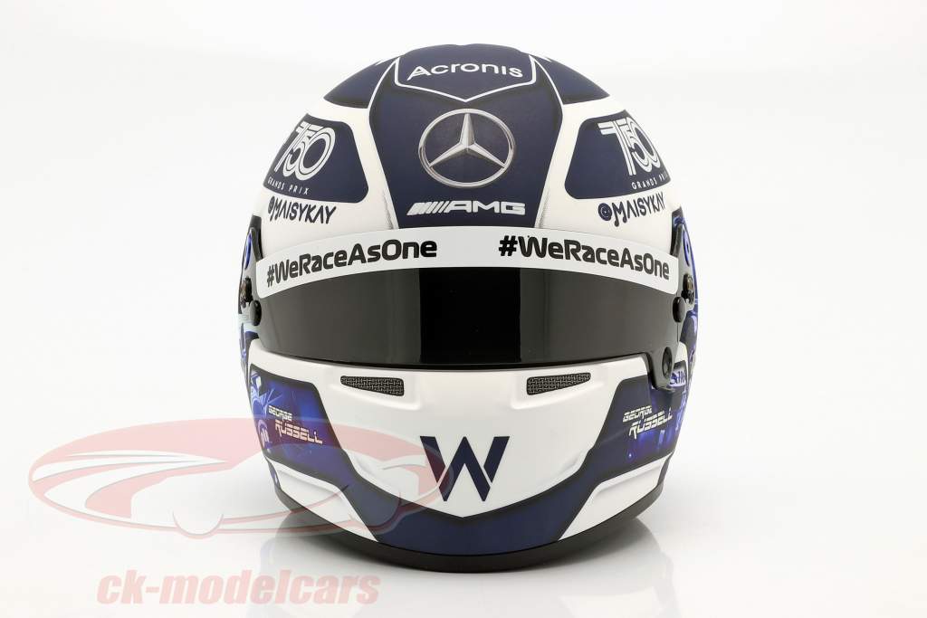 George Russell #30 Williams Racing 750º GP fórmula 1 2021 casco 1:2 Bell