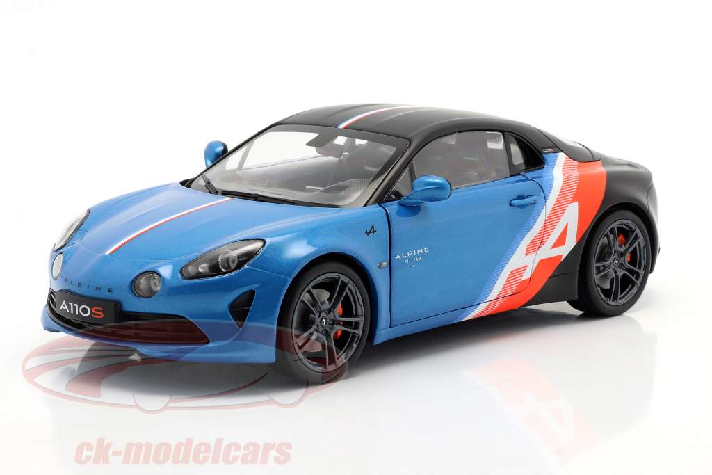 Alpine A110S Trackside Edition 2021 bleu / noir / rouge / blanc 1:18 Solido