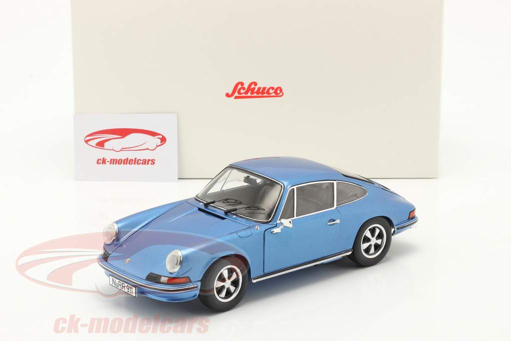 Schuco 1:18 Porsche 911 S Coupe year 1973 blue metallic