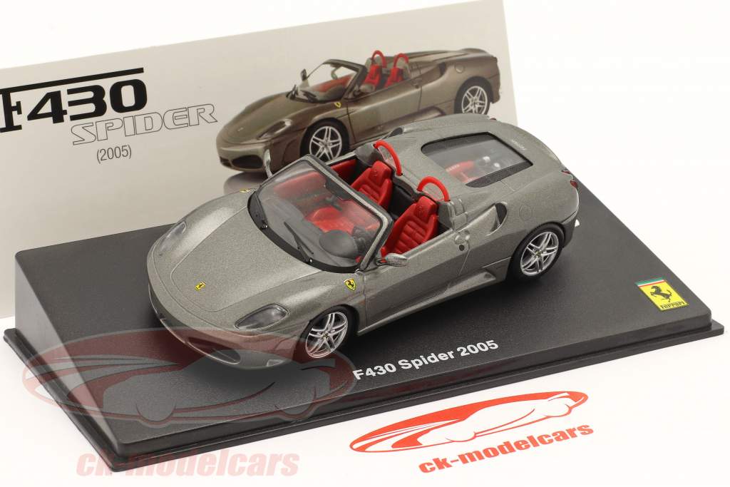 Ferrari F430 Spider year 2005 with showcase grey metallic 1:43 Altaya