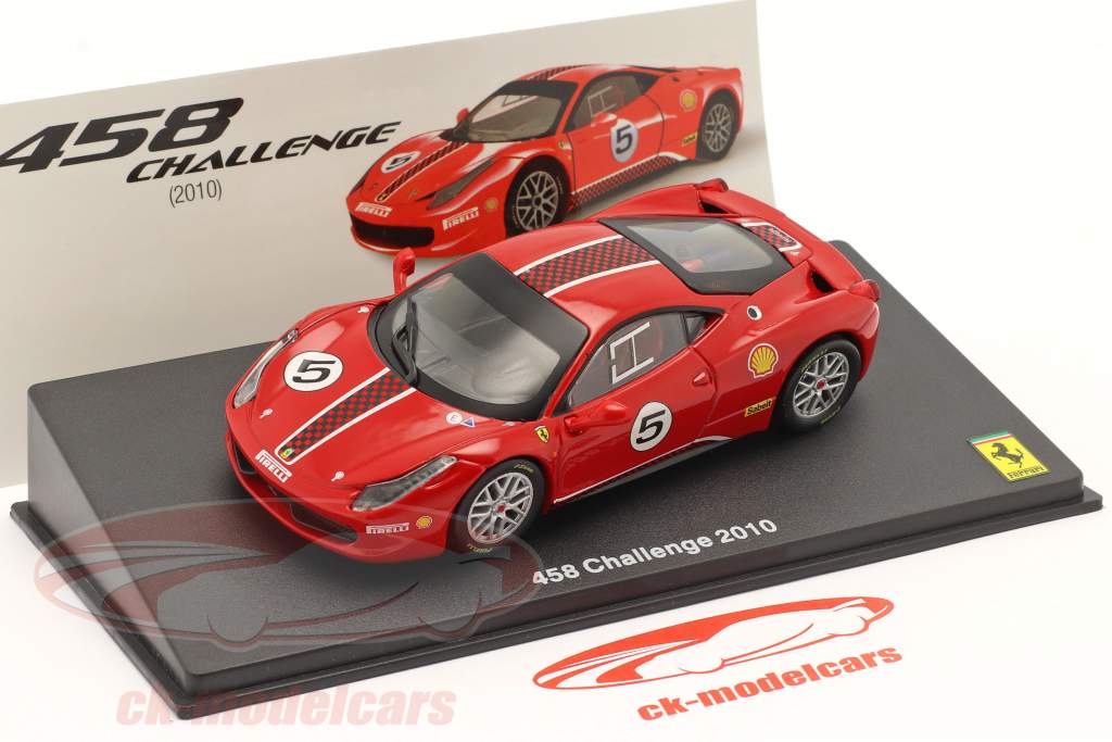 Ferrari 458 Challenge #5 Baujahr 2010 mit Vitrine rot 1:43 Altaya
