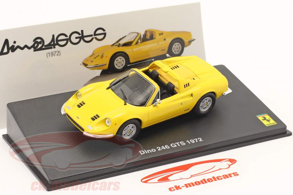 Ferrari Dino 246 GTS Ano de construção 1972 com Mostruário amarelo 1:43 Altaya