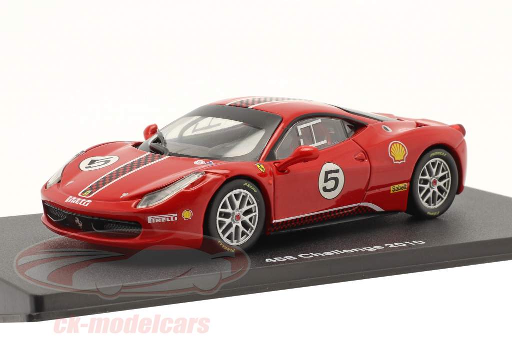 Ferrari 458 Challenge #5 Anno di costruzione 2010 insieme a vetrina rosso 1:43 Altaya