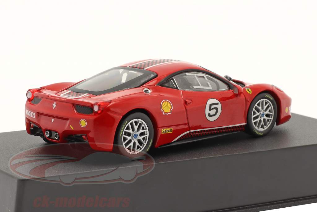 Ferrari 458 Challenge #5 Baujahr 2010 mit Vitrine rot 1:43 Altaya