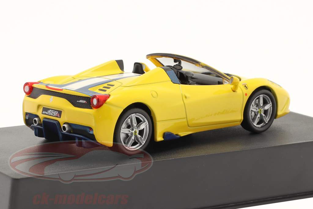 Ferrari 458 Speciale A Año de construcción 2013 con Escaparate amarillo 1:43 Altaya