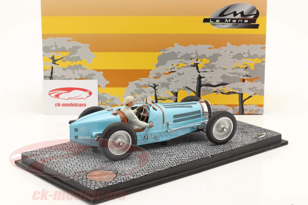 Bugatti T59 Byggeår 1934 lys blå 1:18 LeMansMiniatures