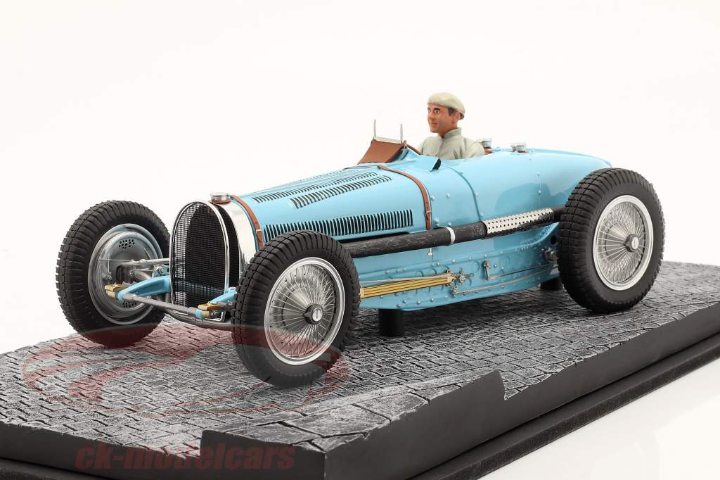 Bugatti T59 Byggeår 1934 lys blå 1:18 LeMansMiniatures