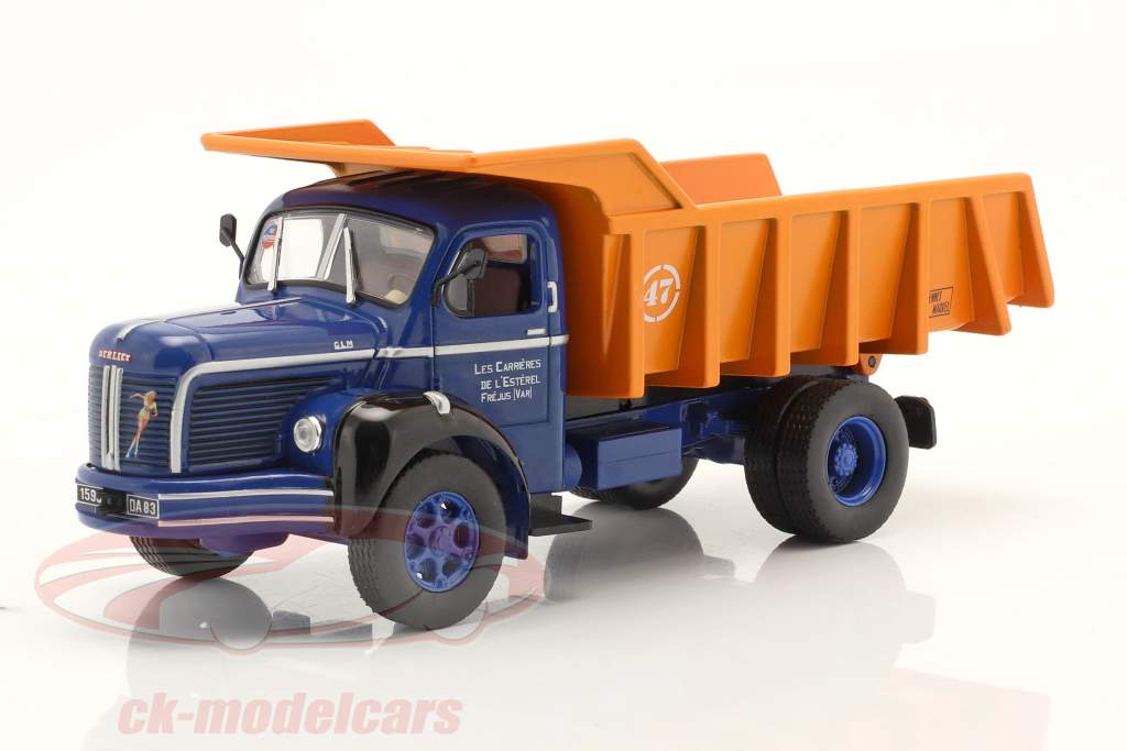 Berliet GLM 10 Skraldevogn Byggeår 1953 blå / orange 1:43 Hachette