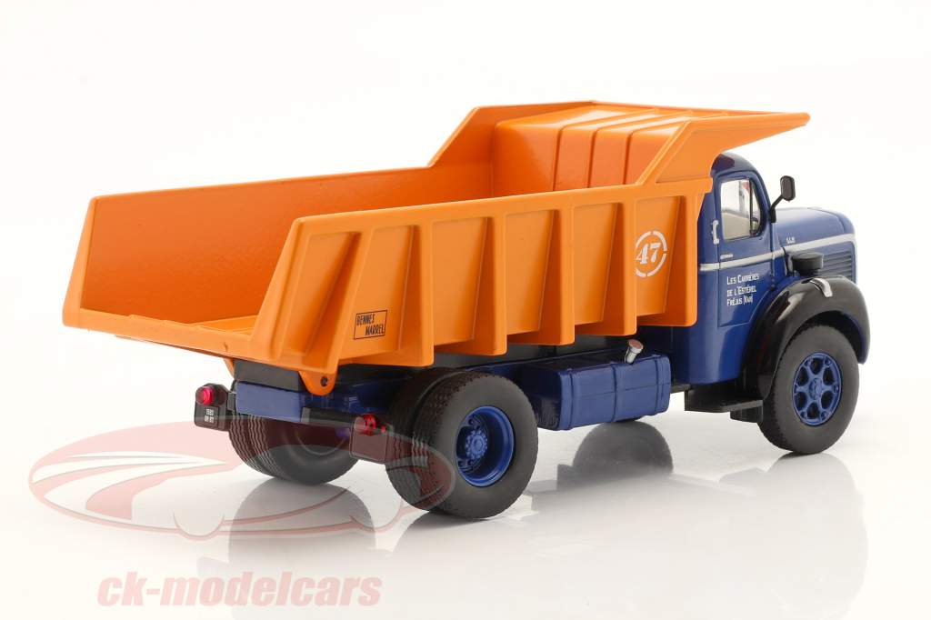 Berliet GLM 10 ダンプトラック 建設年 1953 青い / オレンジ 1:43 Hachette