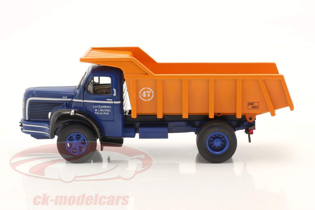 Berliet GLM 10 ダンプトラック 建設年 1953 青い / オレンジ 1:43 Hachette