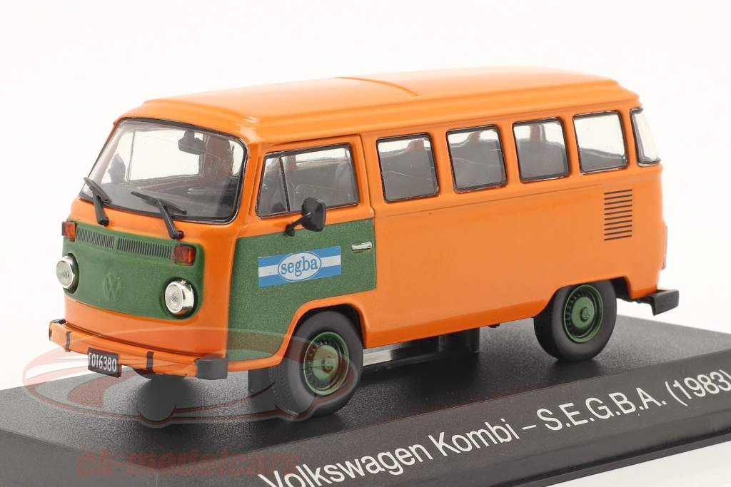 Volkswagen VW Kombi SEGBA Année de construction 1983 Orange / vert 1:43 Hachette
