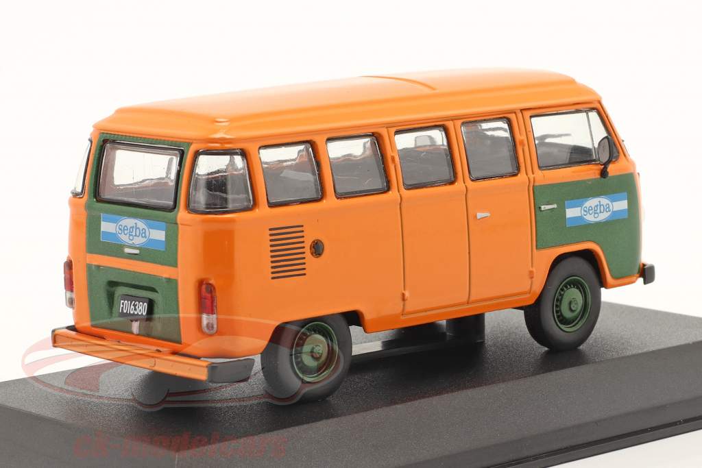 Volkswagen VW Kombi SEGBA Année de construction 1983 Orange / vert 1:43 Hachette