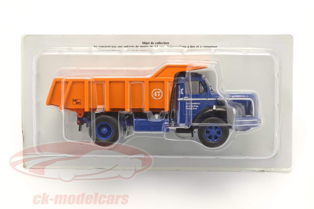 Berliet GLM 10 Skraldevogn Byggeår 1953 blå / orange 1:43 Hachette