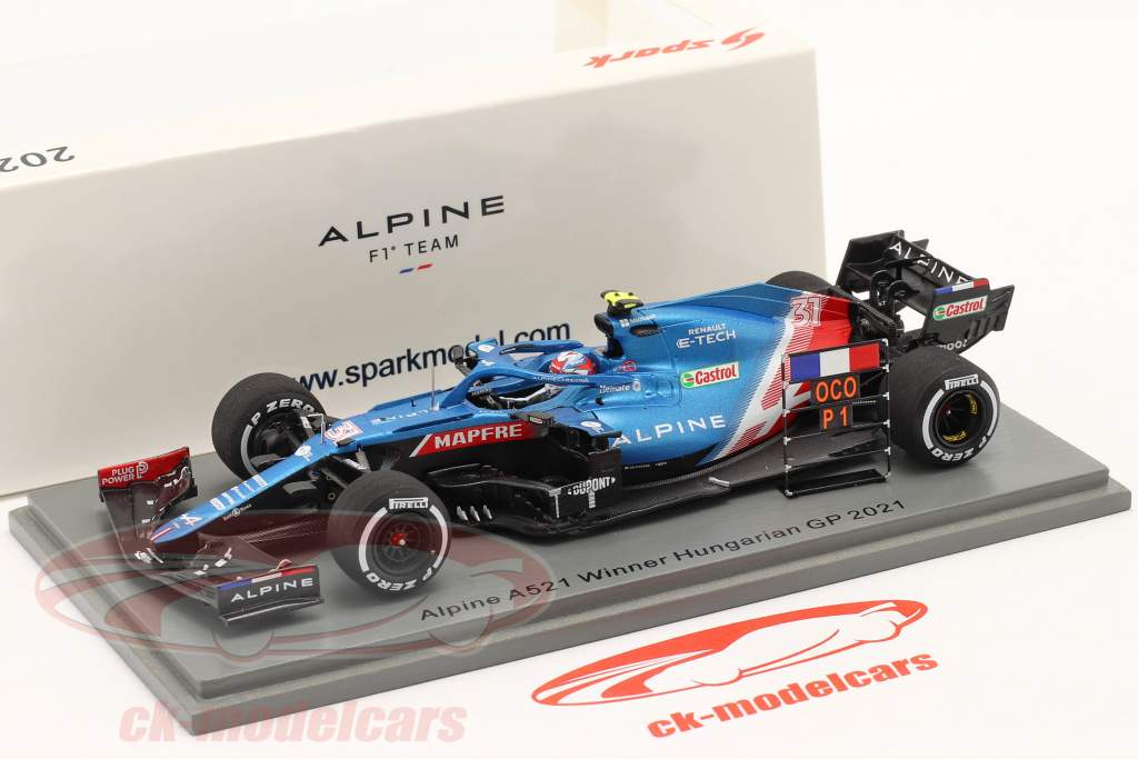 Esteban Ocon Alpine A521 #31 Sieger Ungarn GP Formel 1 2021 1:43 Spark