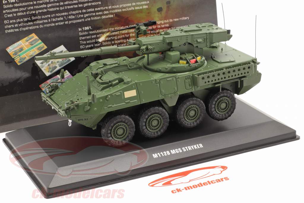 M1128 MGS Stryker Char Véhicule militaire vert 1:48 Solido