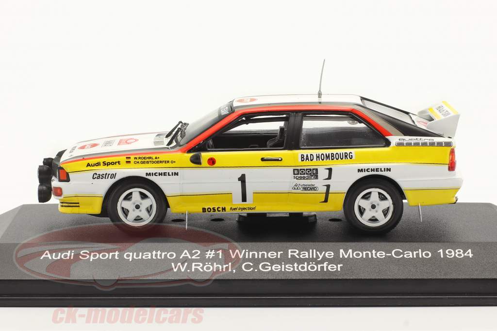 Audi quattro A2 #1 winnaar Rallye Monte Carlo 1984 Röhrl, Geistdörfer 1:43 CMR