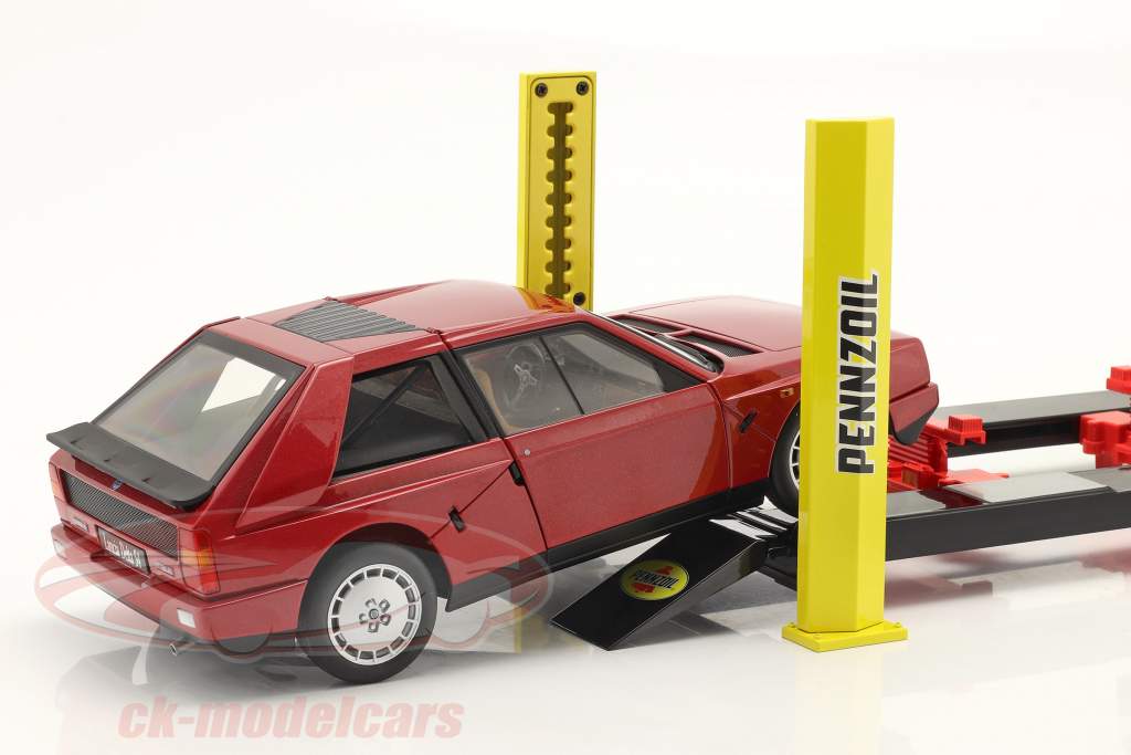 Justerbar fire-stolpe Løfteplatform Pennzoil sort / gul 1:18 Greenlight
