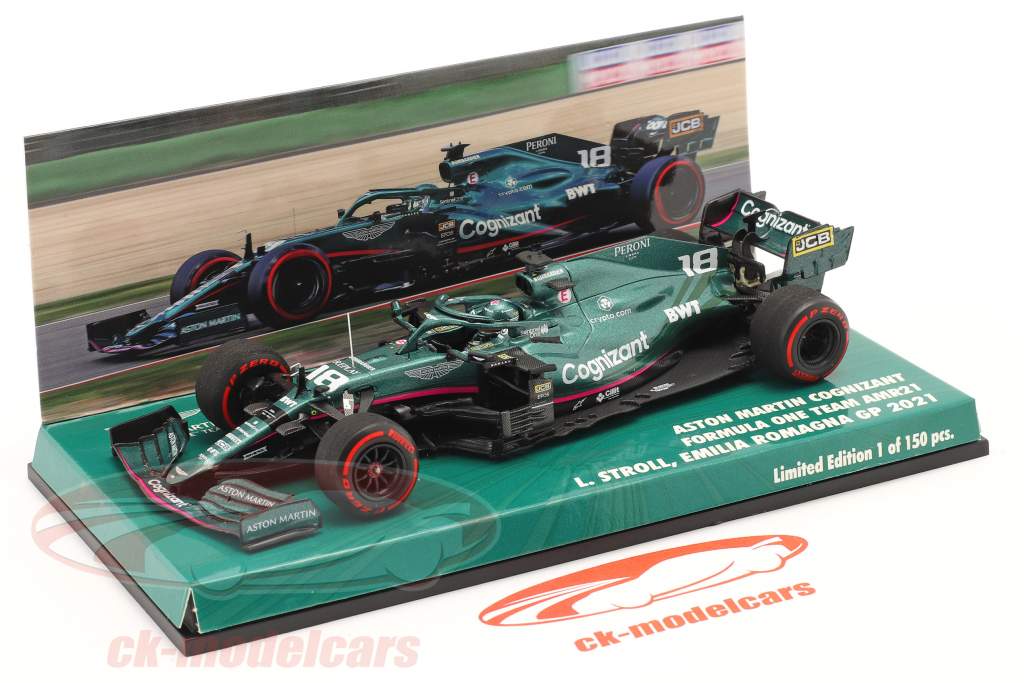 L. Stroll Aston Martin AMR21 #18 Emilia Romagna GP fórmula 1 2021 1:43 Minichamps