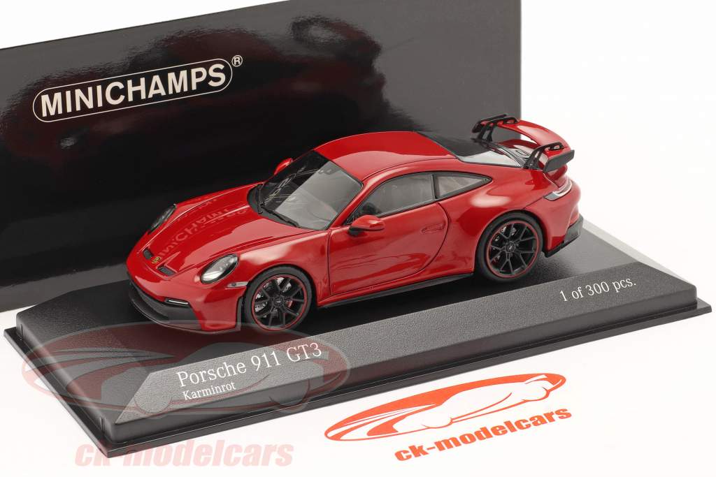 Porsche 911 (992) GT3 Byggeår 2020 karmin Rød 1:43 Minichamps