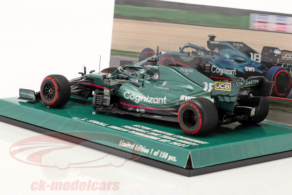 L. Stroll Aston Martin AMR21 #18 Emilia Romagna GP fórmula 1 2021 1:43 Minichamps