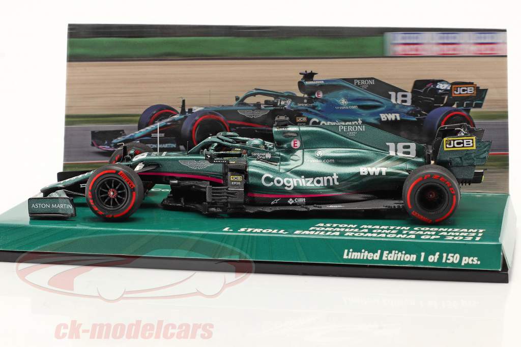 L. Stroll Aston Martin AMR21 #18 Emilia Romagna GP fórmula 1 2021 1:43 Minichamps