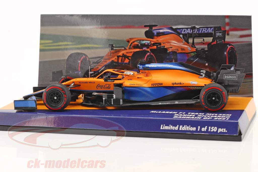 Daniel Ricciardo McLaren MCL35M #3 Séptimo Bahréin GP fórmula 1 2021 1:43 Minichamps