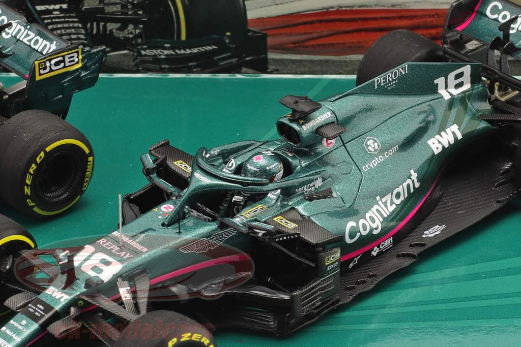 Vettel #5 & Stroll #18 2-Car Set Aston Martin AMR21 formule 1 2021 1:43 Minichamps