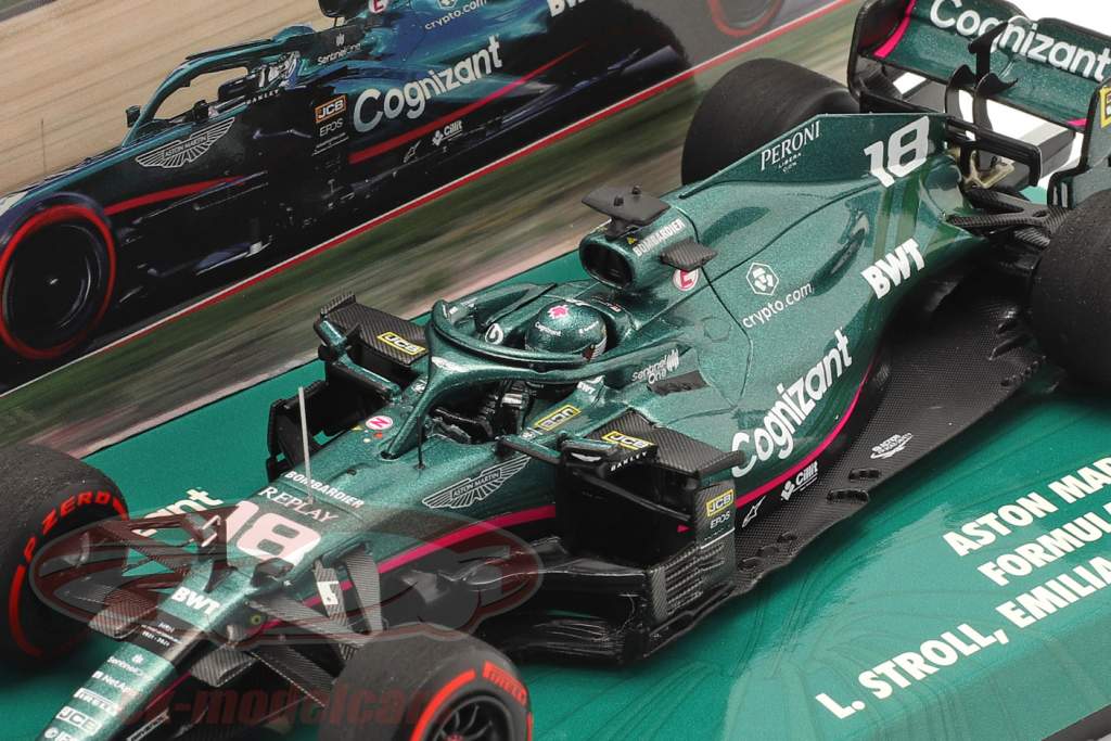 L. Stroll Aston Martin AMR21 #18 Emilia Romagna GP fórmula 1 2021 1:43 Minichamps